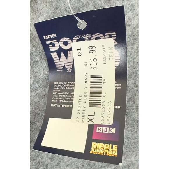 Ripple Junction Doctor Who Wibbly Wobbly Graphic T-Shirt Adults XL Navy Blue - Picture 5 of 8